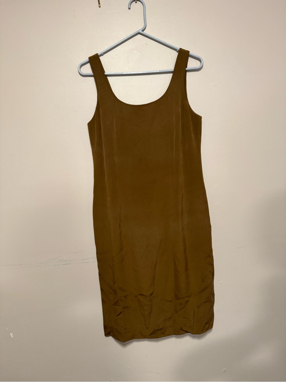 Jones New York Brown Midi Scoop Neck Slip Dress